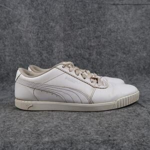Puma Shoes Womens 9 Casual Sneakers Carina Lifestyle Trainers White Low Lace Up